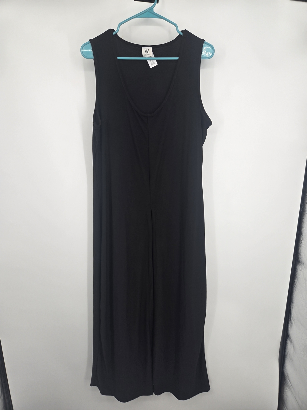 Wrapper Black Sleeveless Maxi Scoop Neck Dress XL (8643)